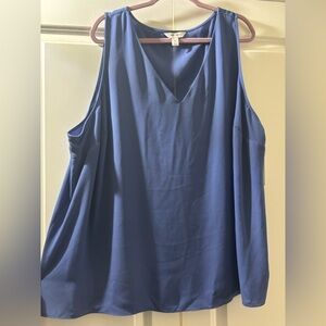 Nine West Deep Blue Sleeveless Blouse